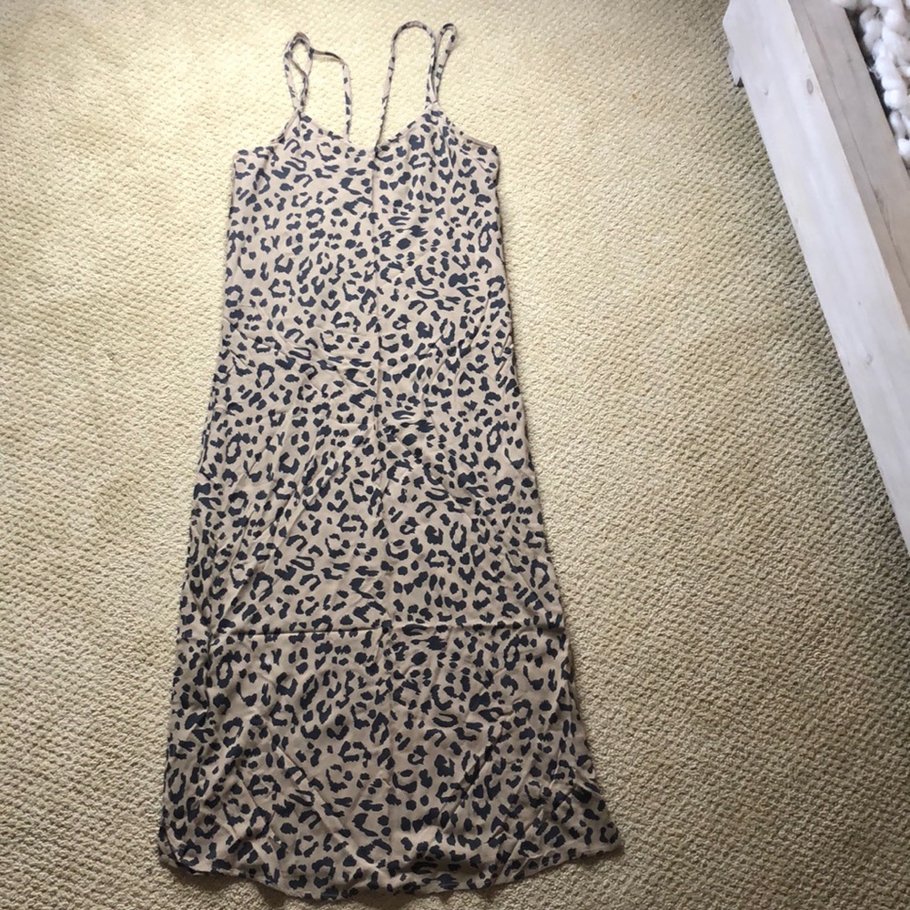 leopard print slip dress